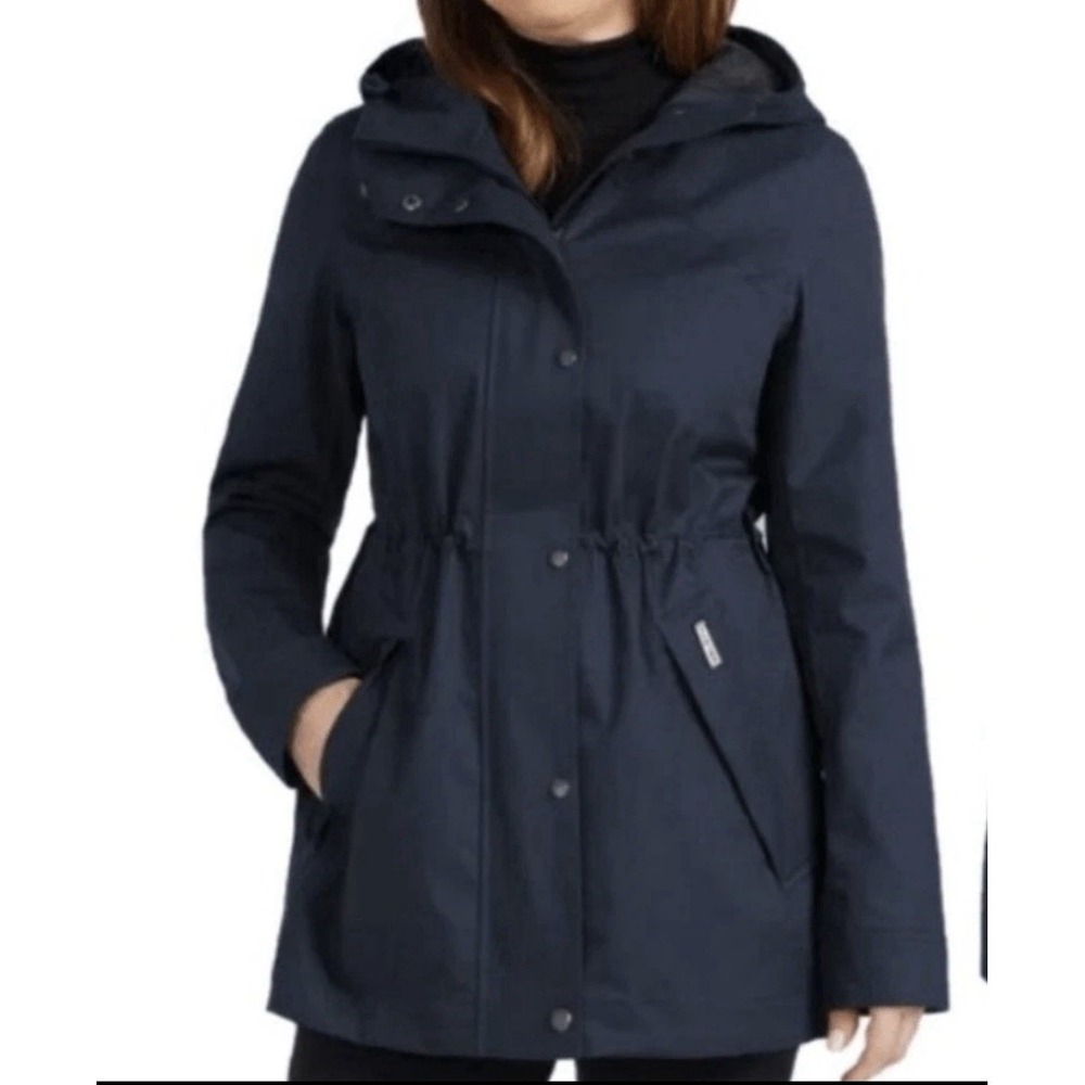 Hunter Ladies' Rain Jacket Water Resistant‎ Cotton Smock, Navy, Size Medium, NWT